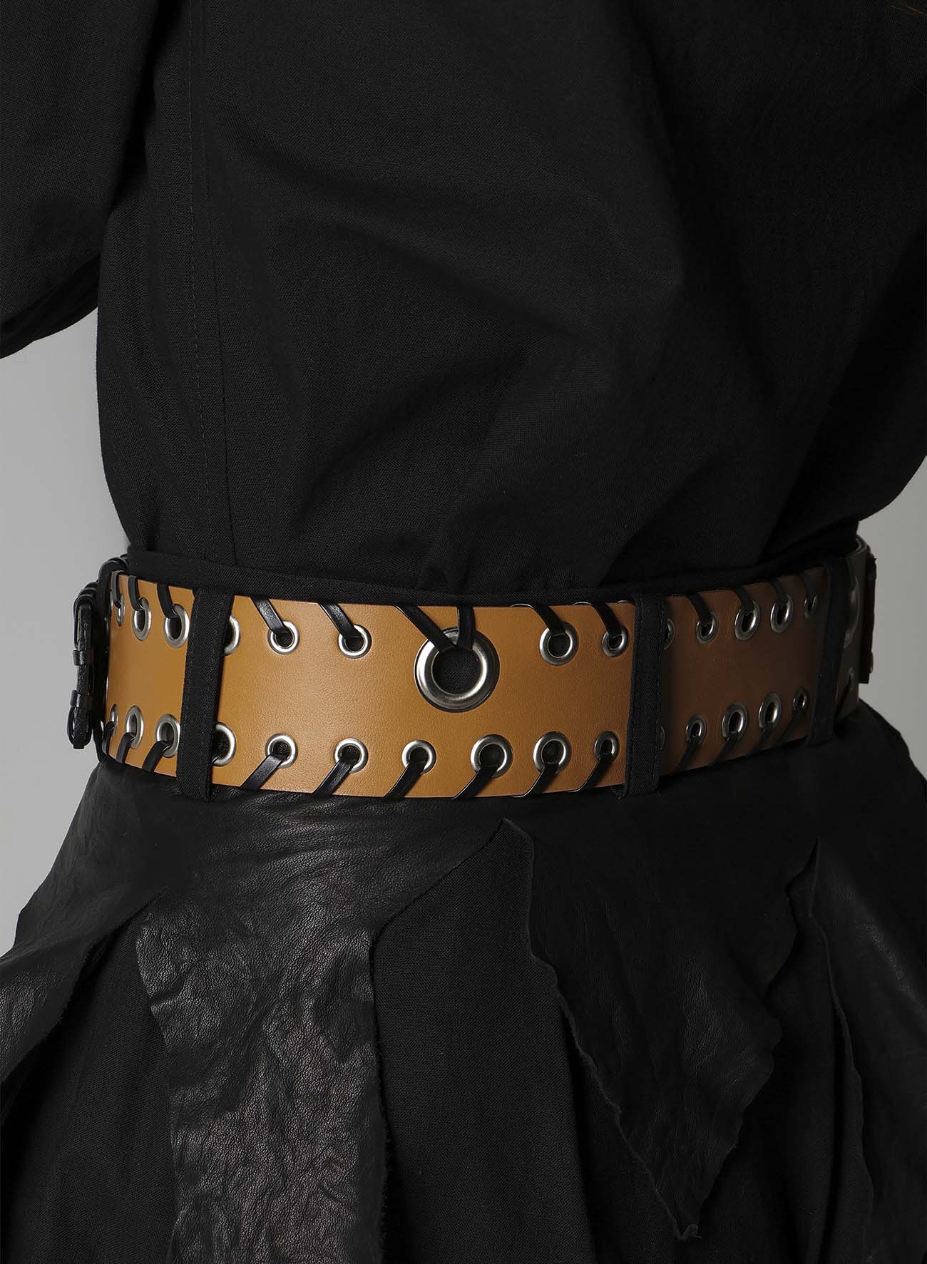 KIP+ CROCODILE LEATHER CODE LOOP EYELET BELT
