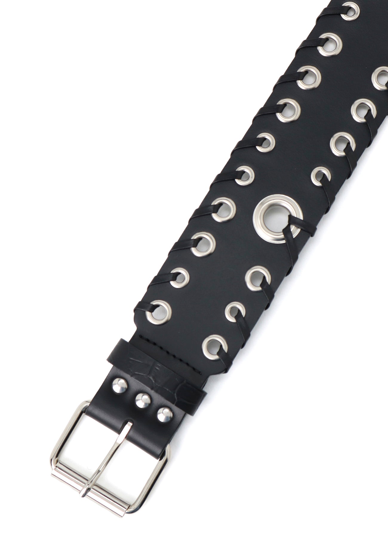 KIP+ CROCODILE LEATHER CODE LOOP EYELET BELT