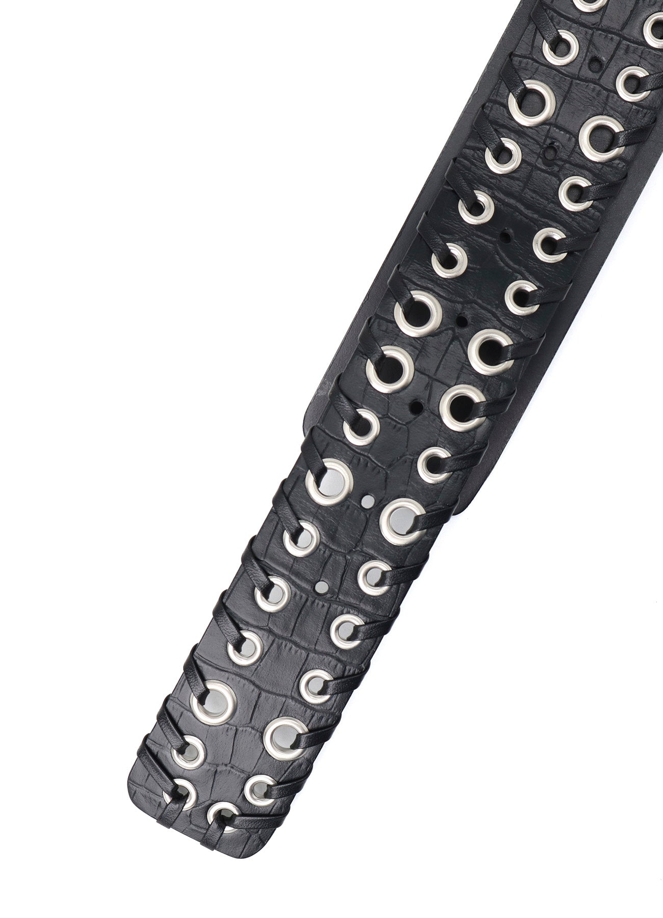 KIP+ CROCODILE LEATHER CODE LOOP EYELET BELT