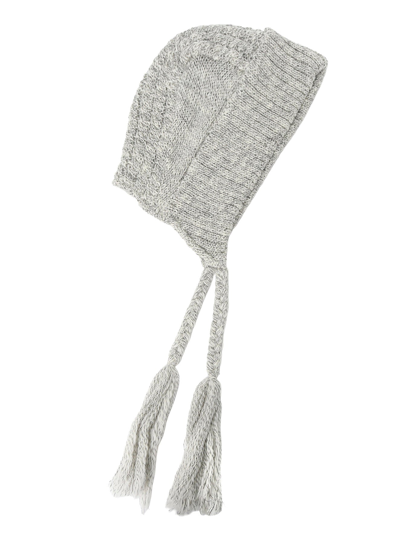 WOOL SLUB ARAN HOODIE