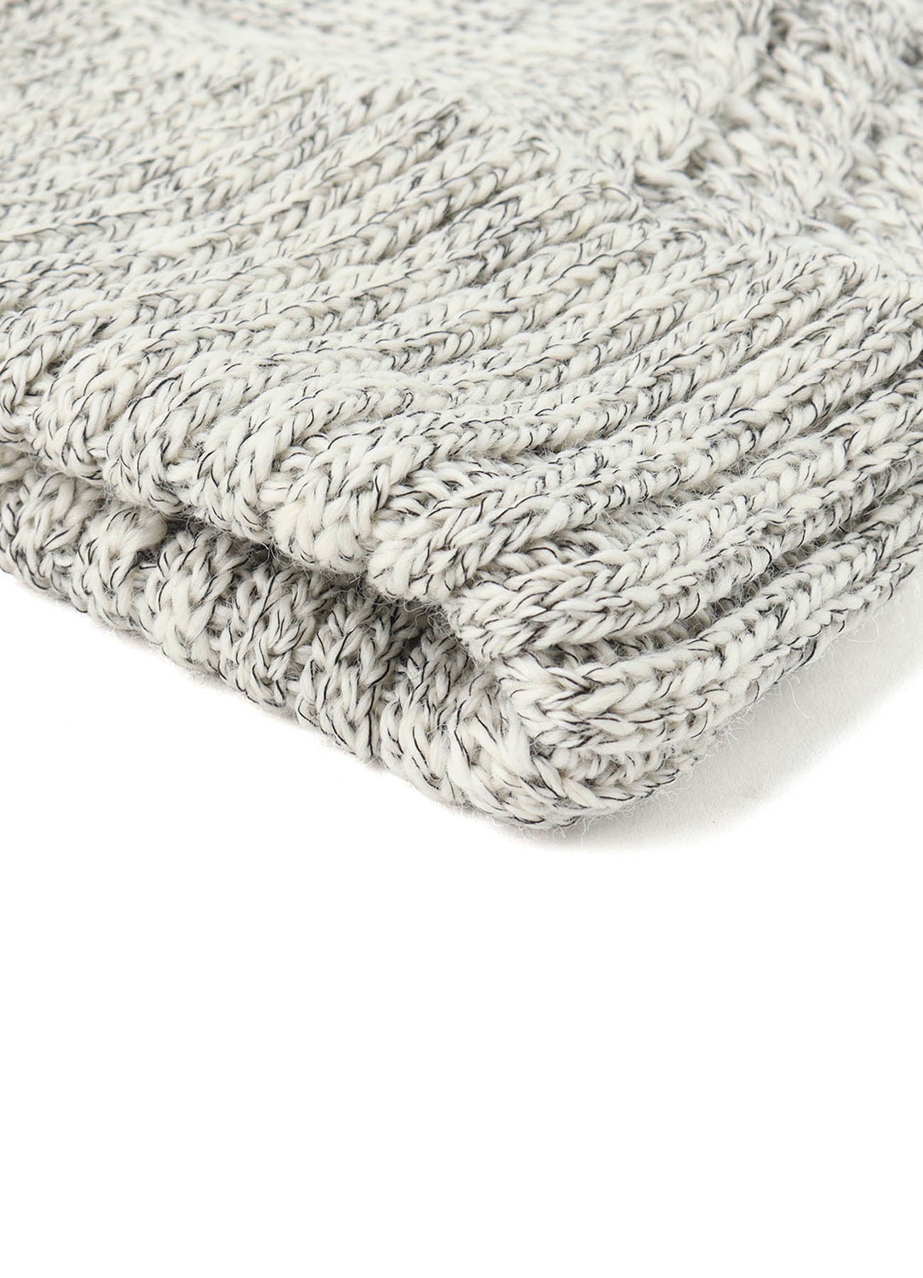 WOOL SLUB ARAN HOODIE