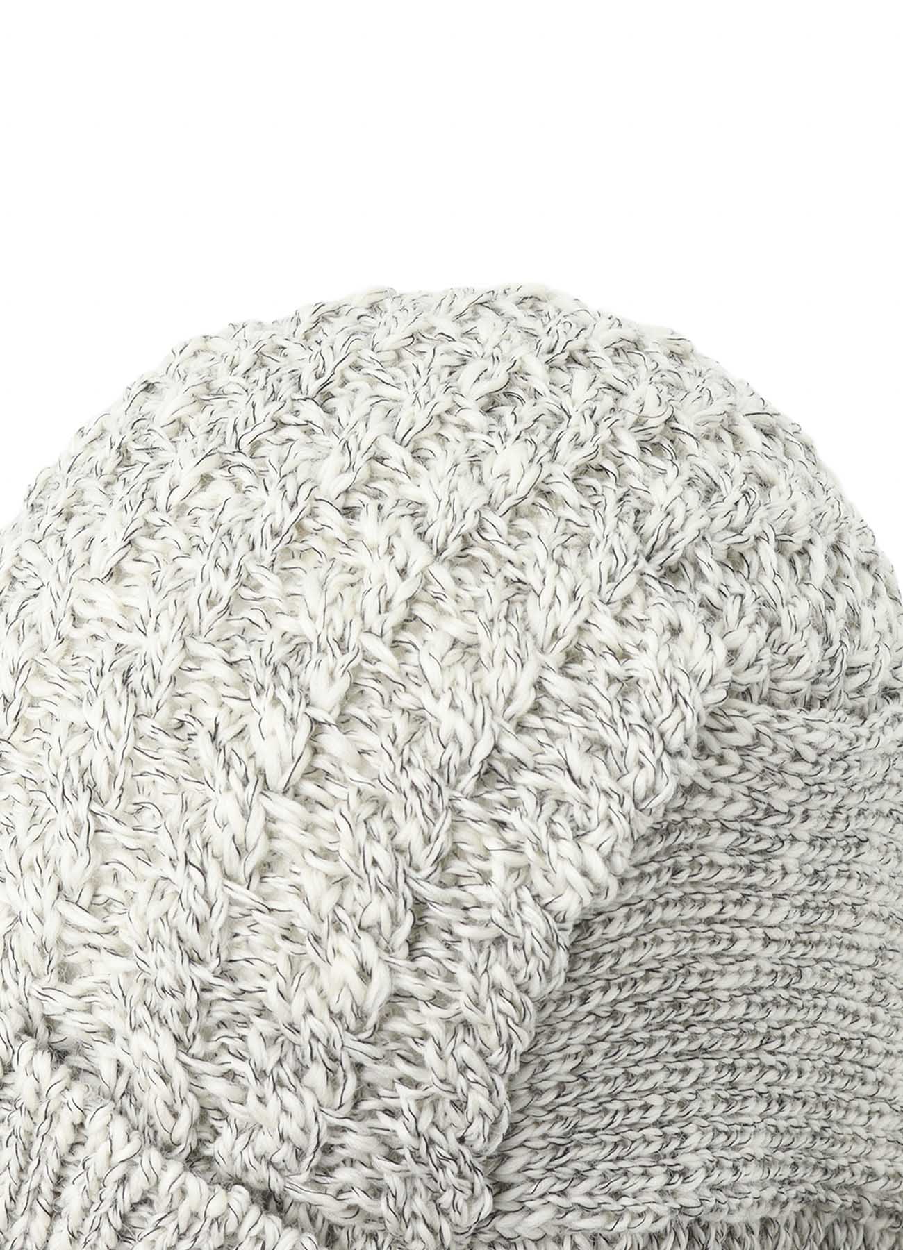 WOOL SLUB ARAN HOODIE