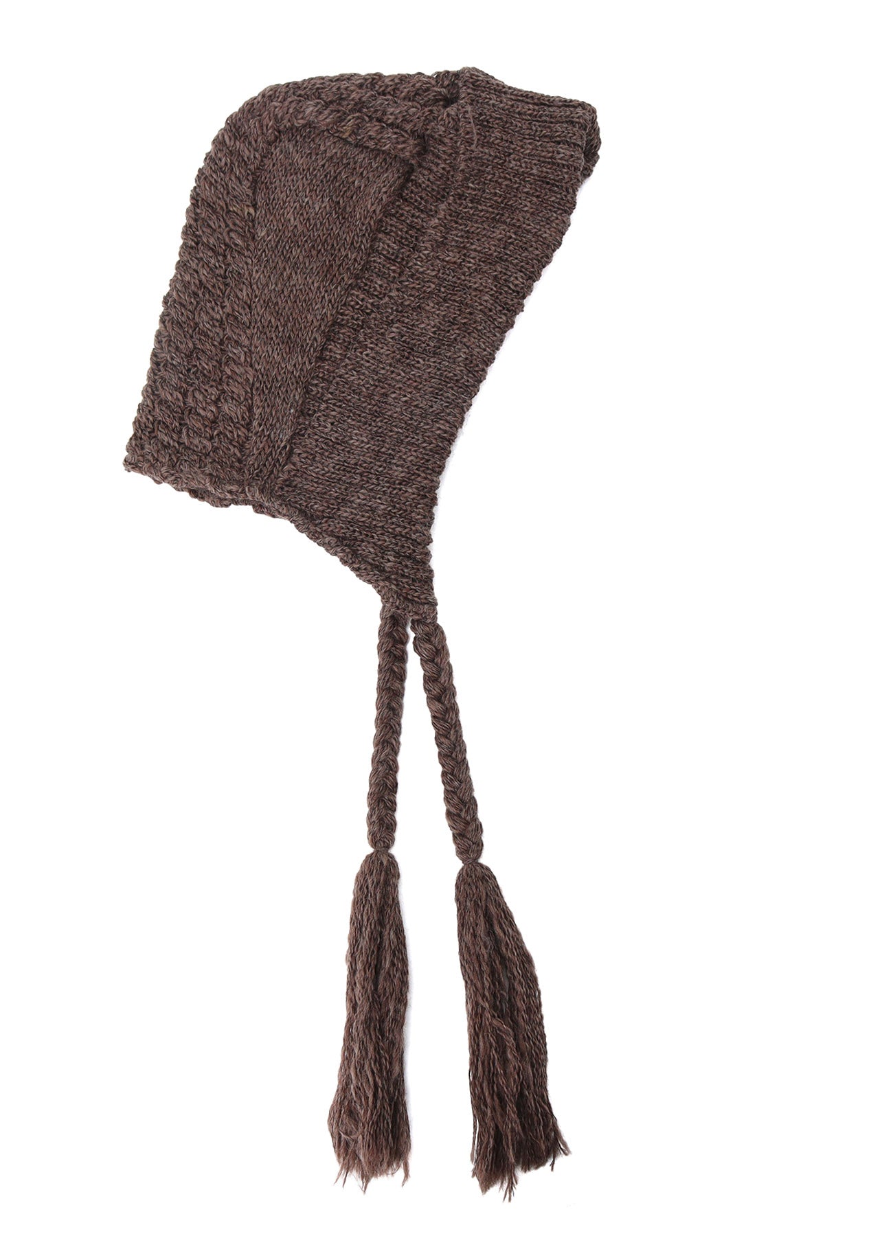 WOOL SLUB ARAN HOODIE