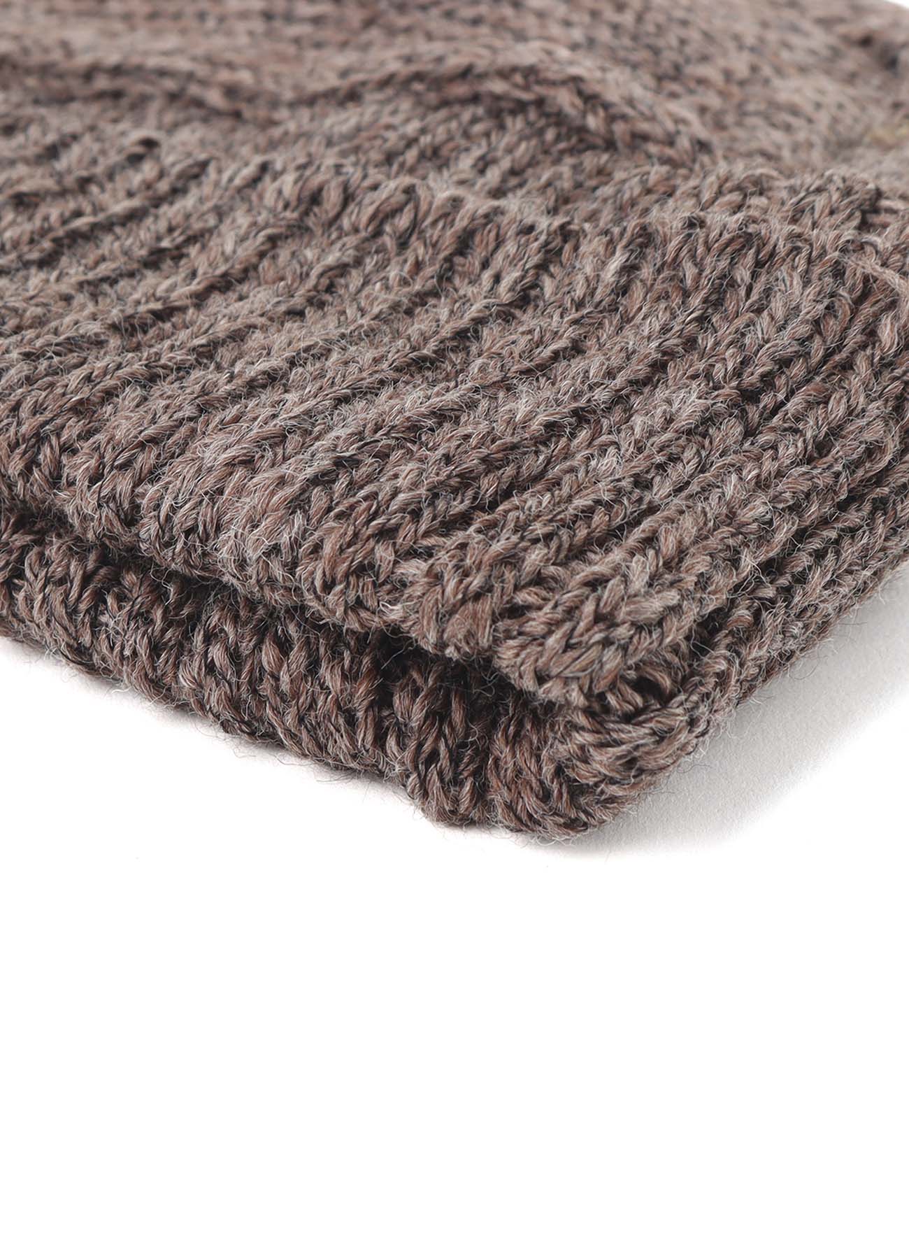 WOOL SLUB ARAN HOODIE