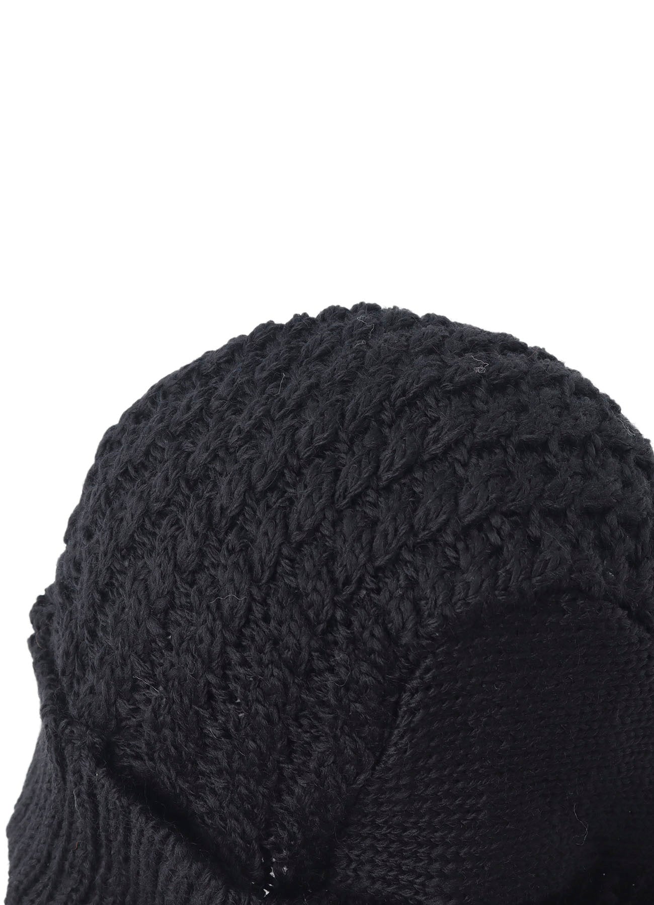 WOOL SLUB ARAN HOODIE