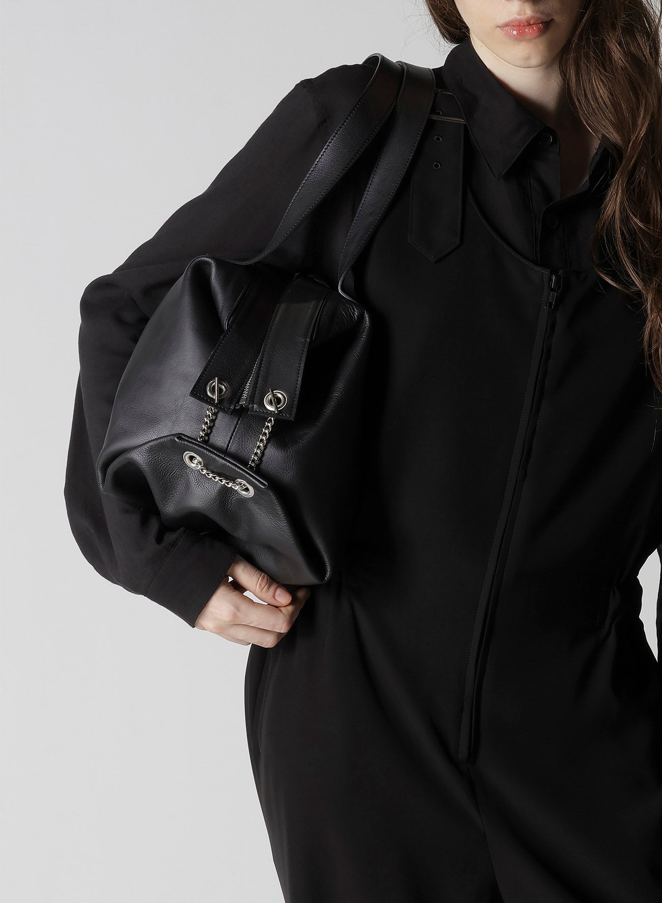 GLOBE LEATHER FOLDABLE BAG