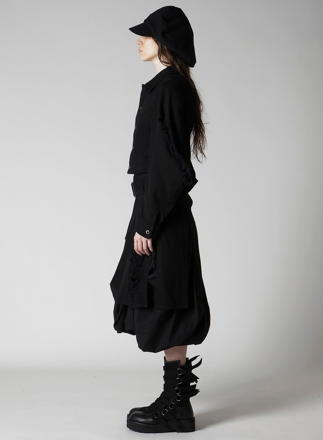 DAMAGED DENIM DESIGNED SLEEVE JACKET