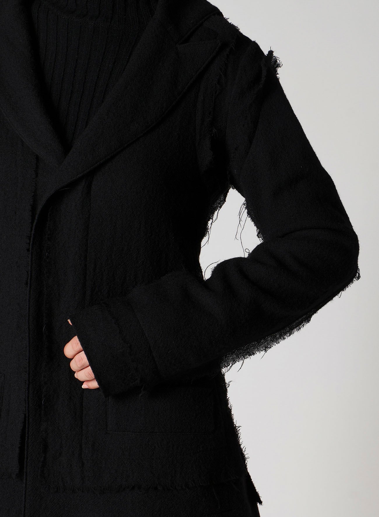 WOOL GAUZE LAYERED JACKET