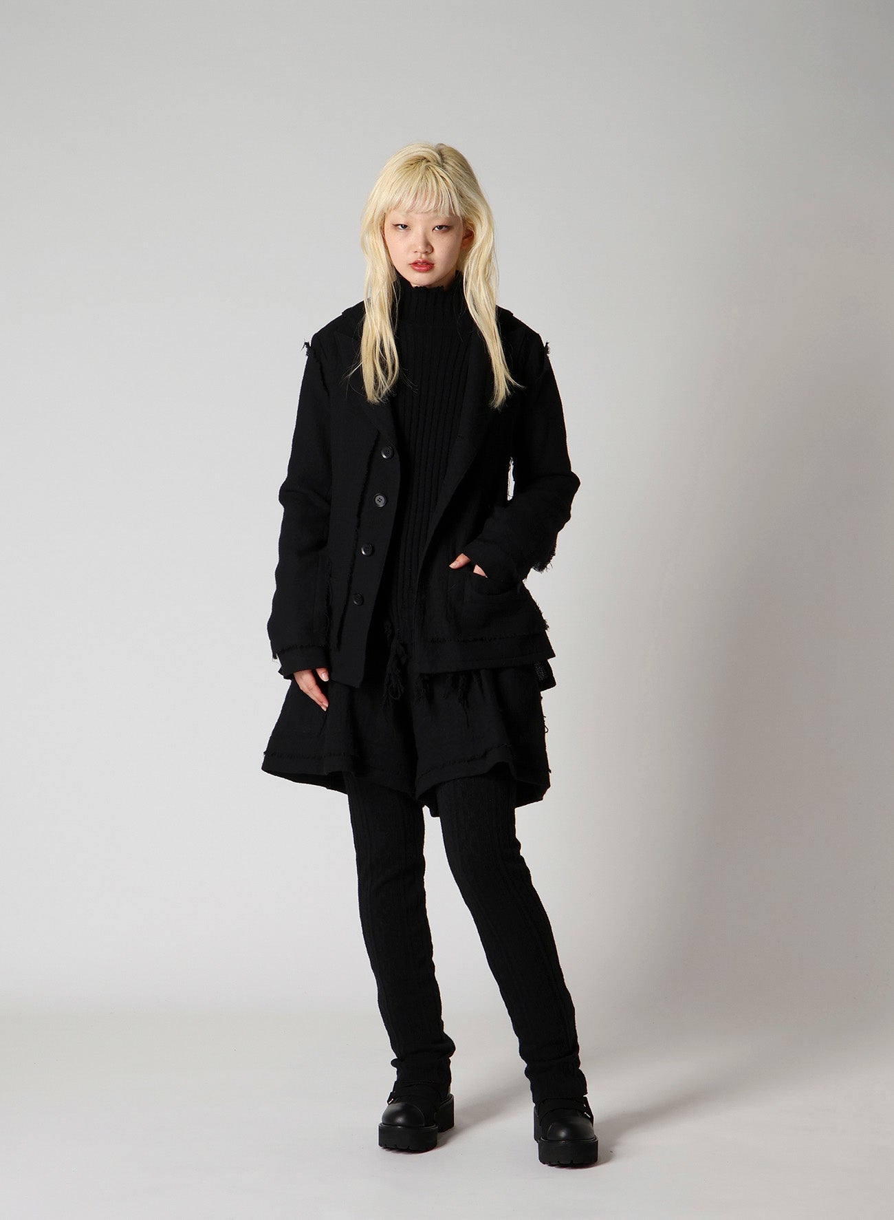 WOOL GAUZE LAYERED JACKET