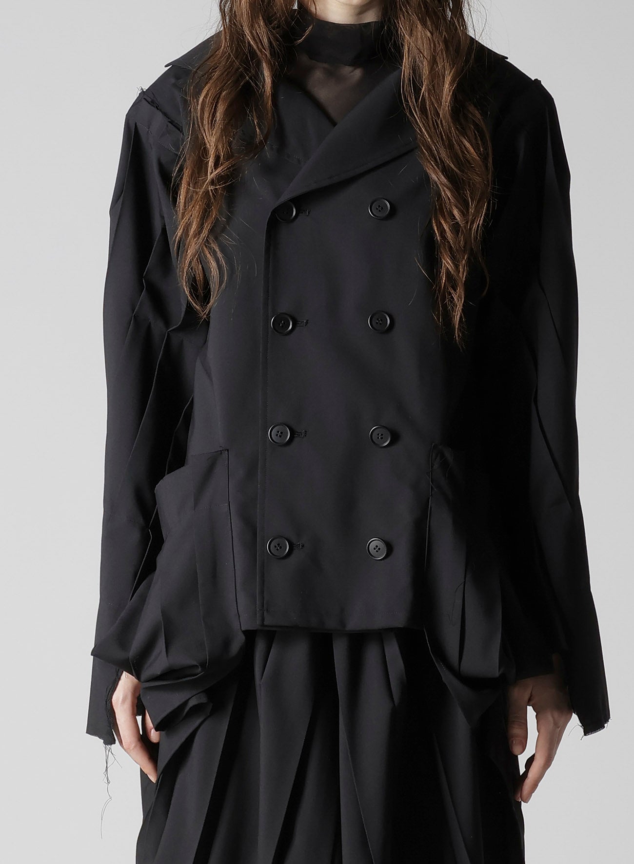 TROPICAL PLEATS SLEEVE JACKET