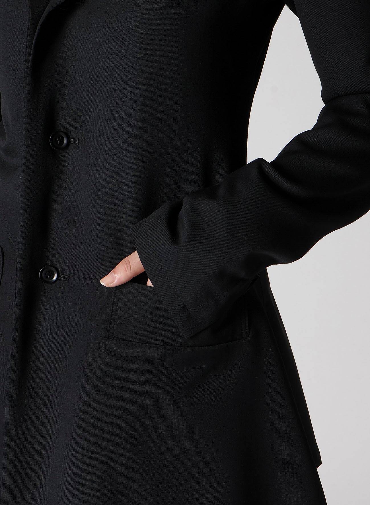 WOOL GABARDINE FRILLED JACKET