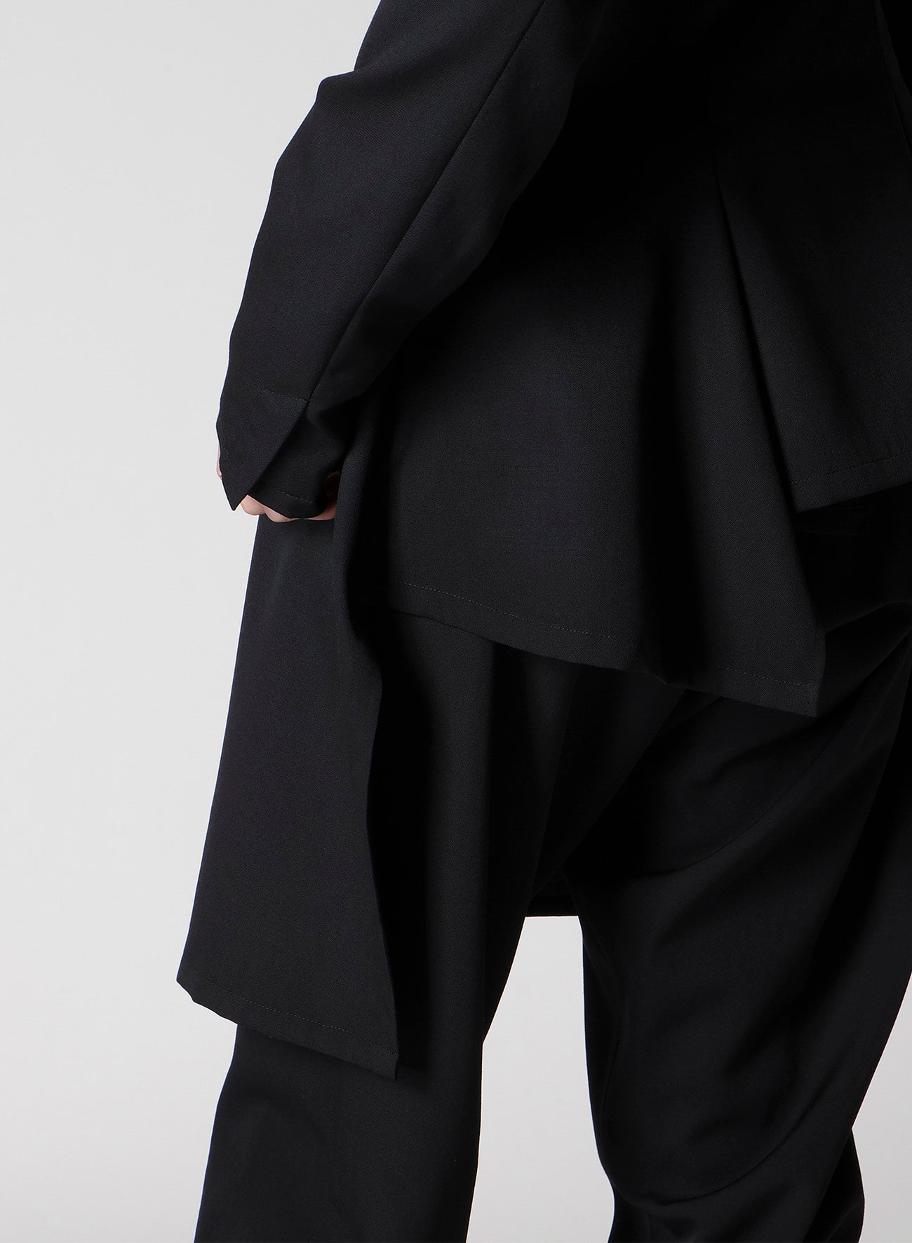 WOOL GABARDINE FRILLED JACKET