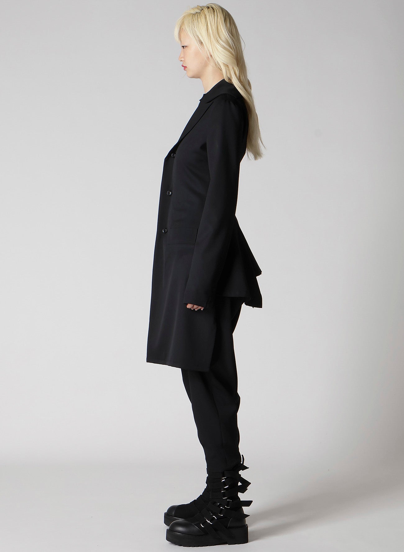 WOOL GABARDINE FRILLED JACKET