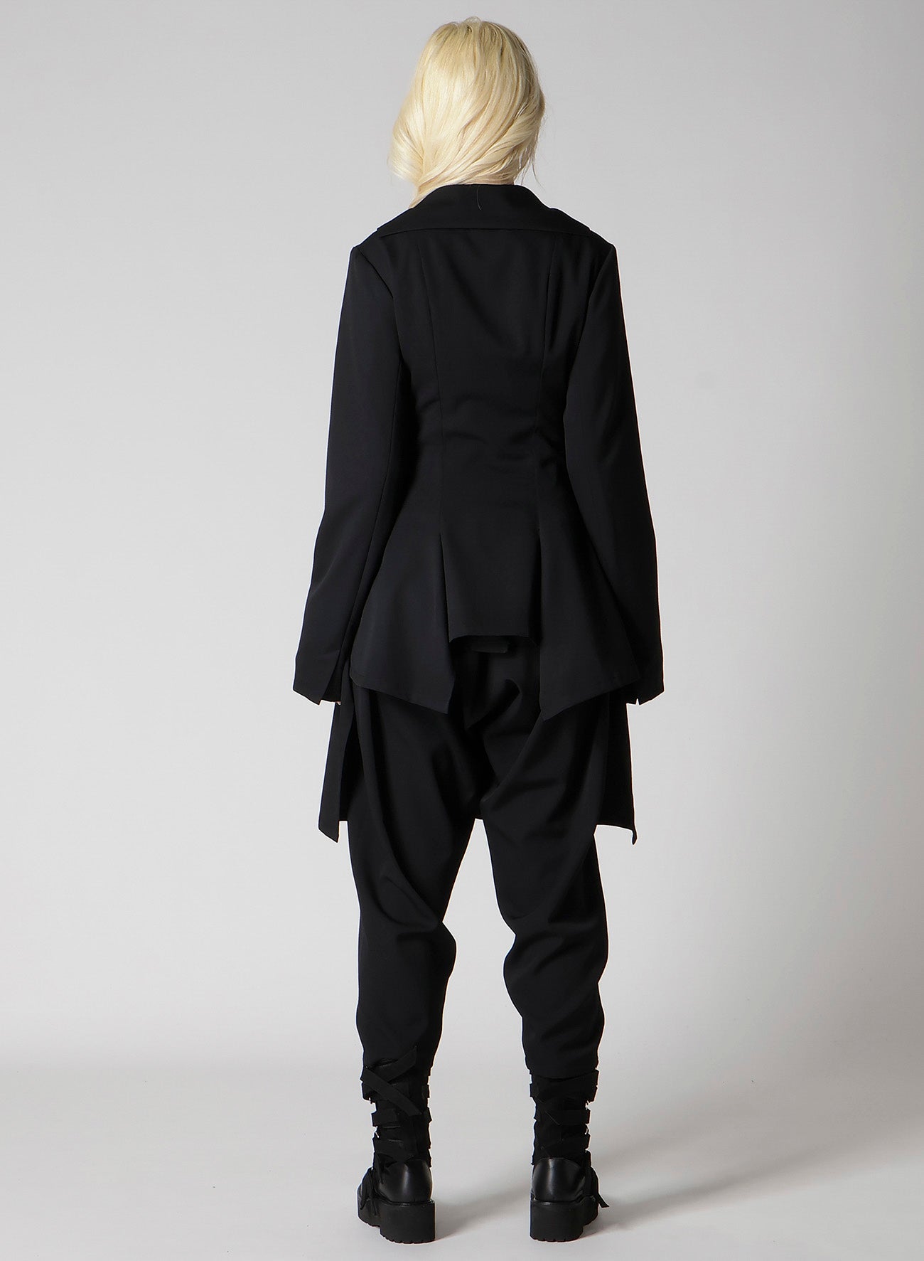 WOOL GABARDINE FRILLED JACKET
