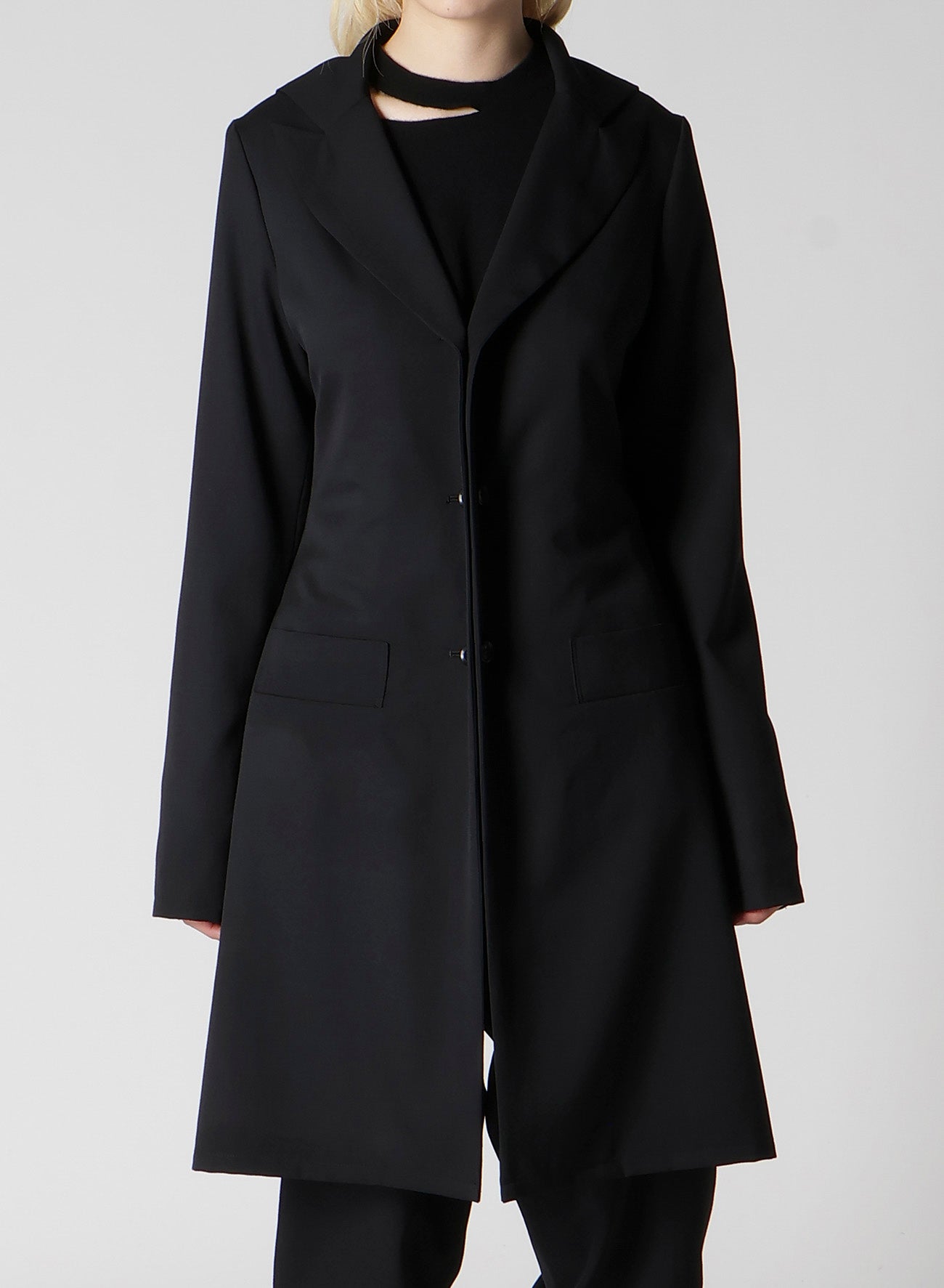 WOOL GABARDINE FRILLED JACKET