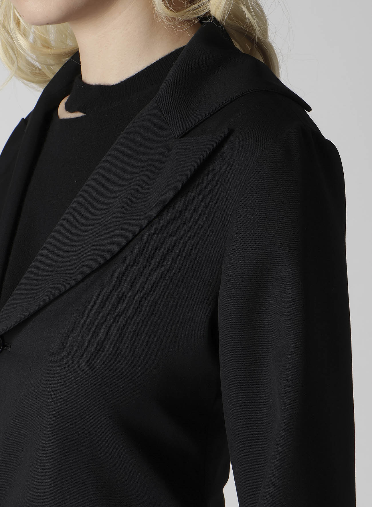 WOOL GABARDINE FRILLED JACKET