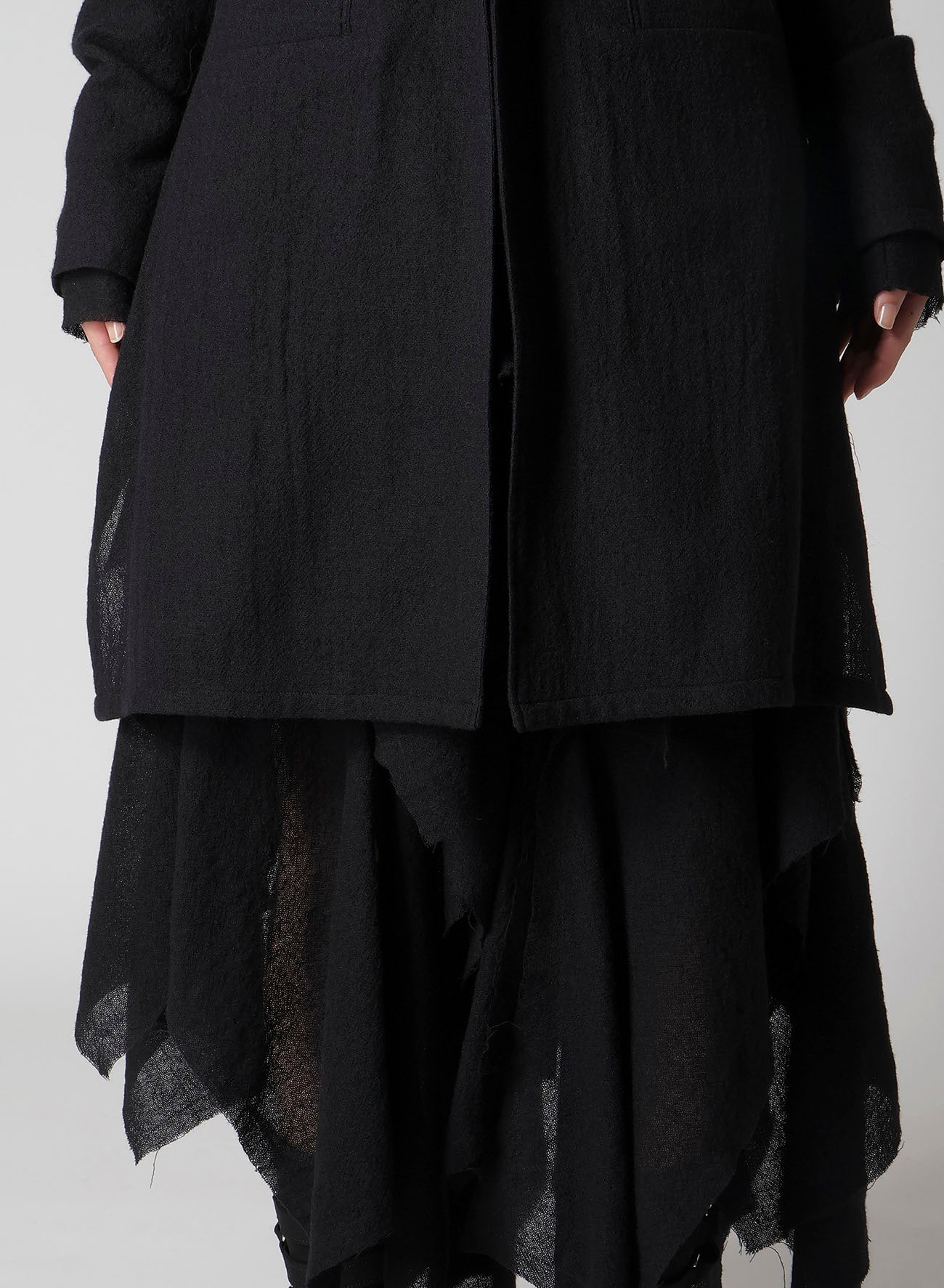 WOOL GAUZE FRILLED JACKET