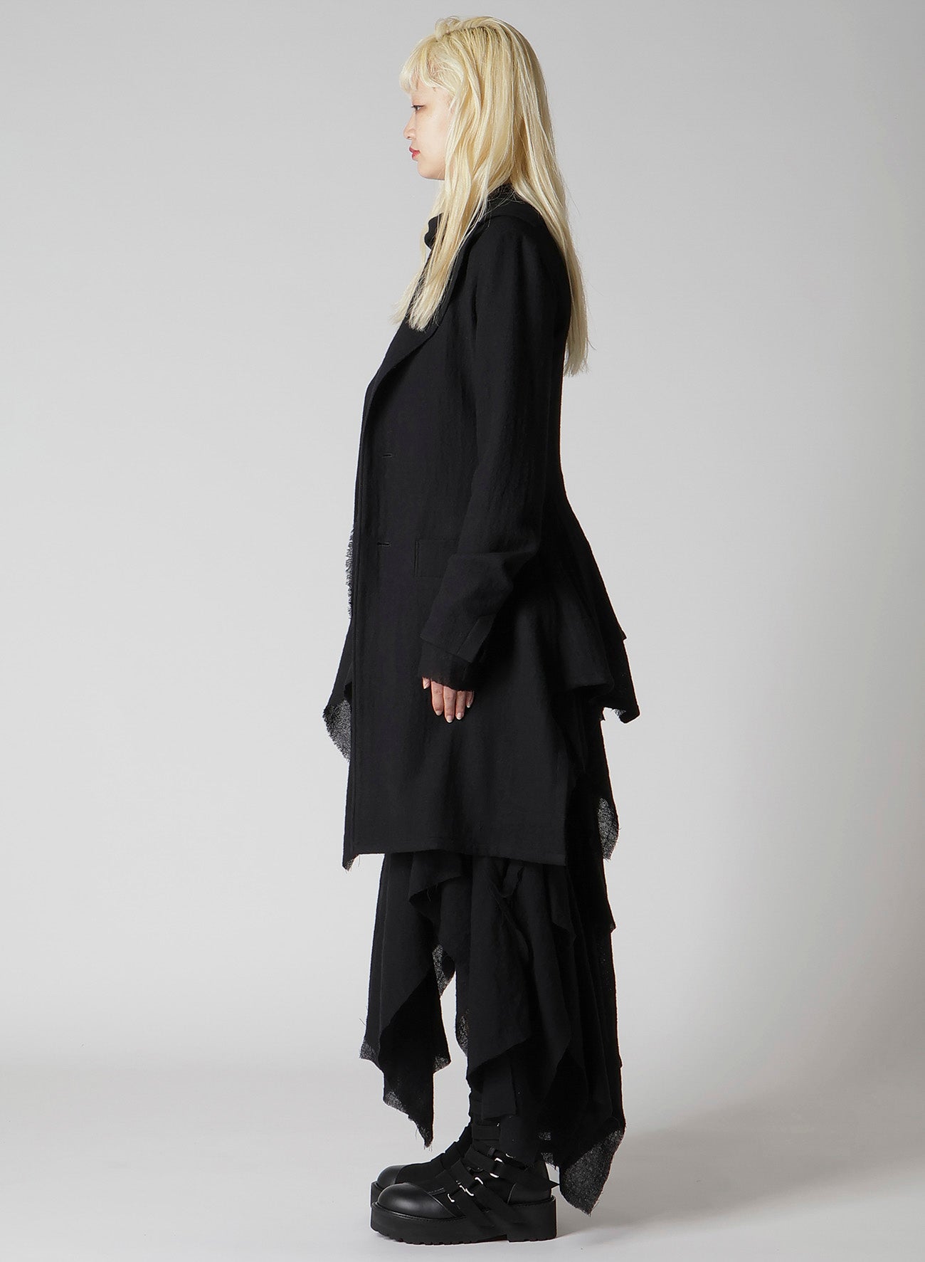 WOOL GAUZE FRILLED JACKET