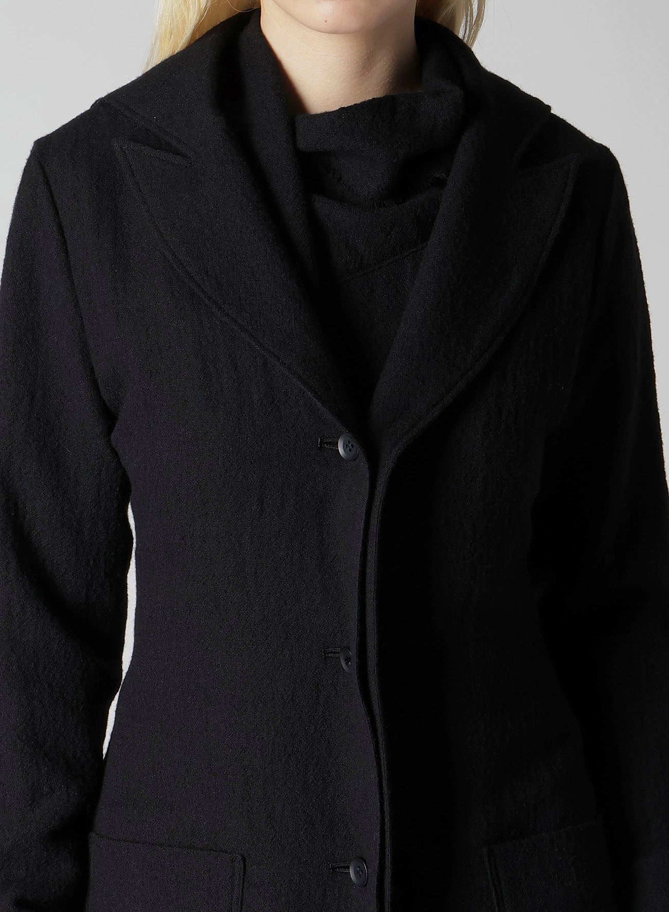 WOOL GAUZE FRILLED JACKET