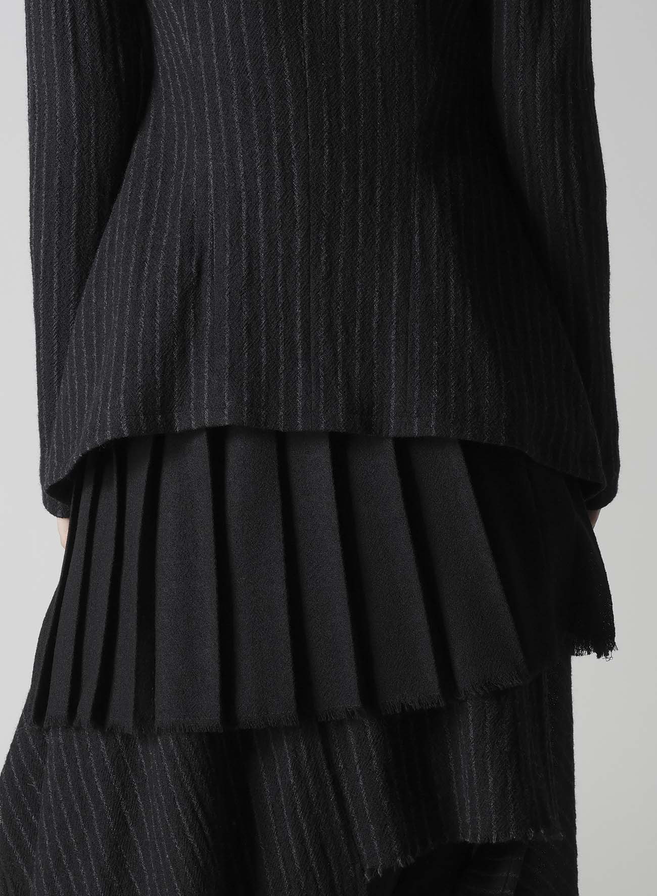 STRIPE GAUZE PLEATS DESIGNED JACKET
