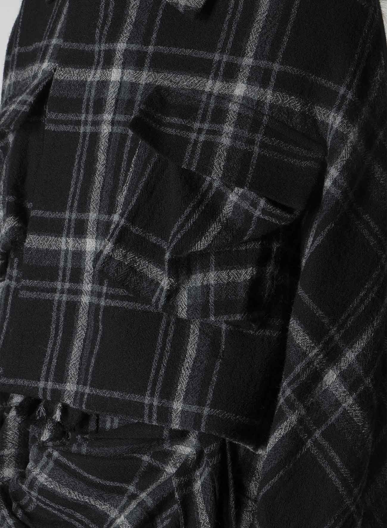 PLAID PATTERN FLAP POCKET JACKET