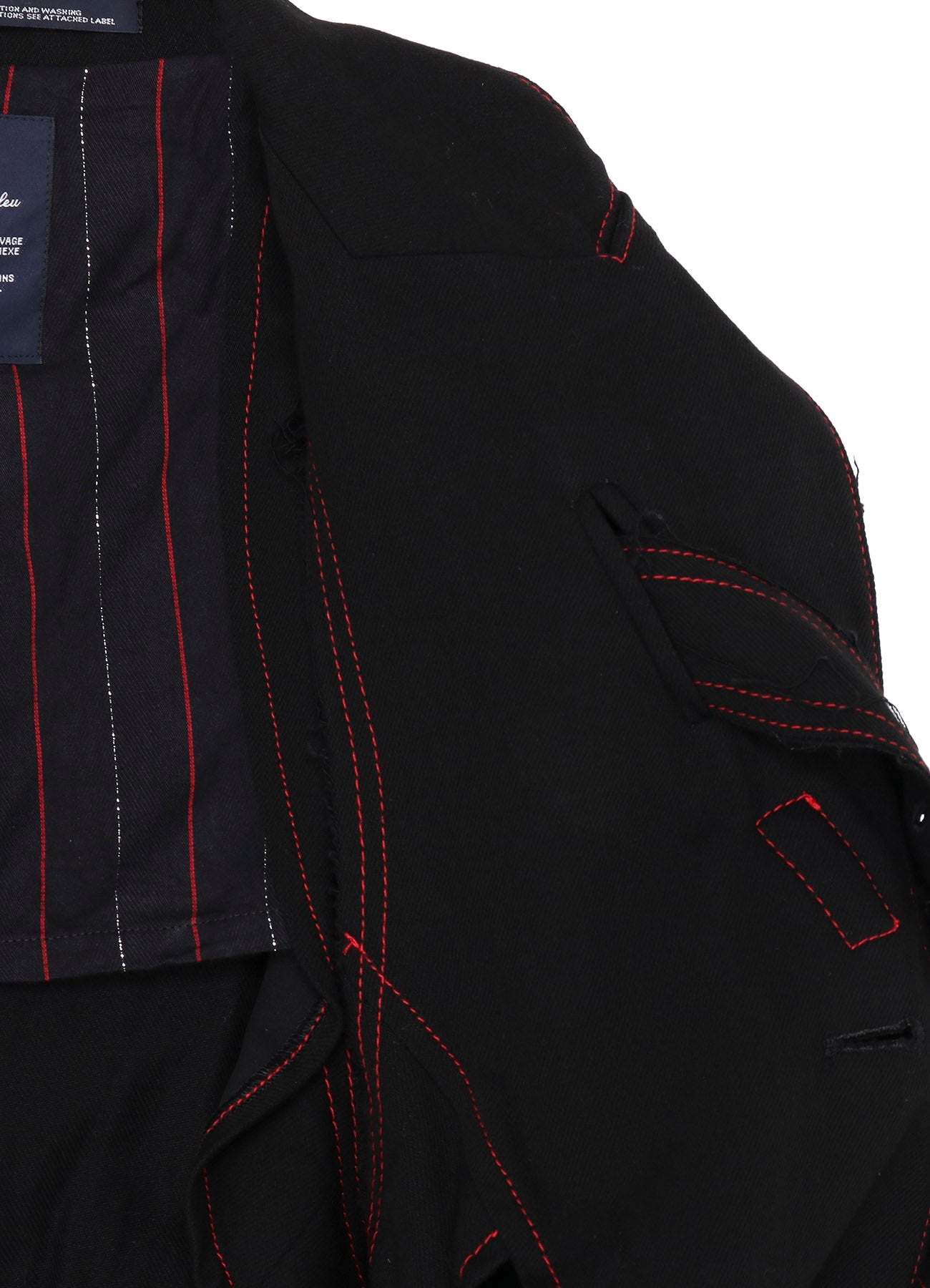 BLACK DENIM BELTED JACKET
