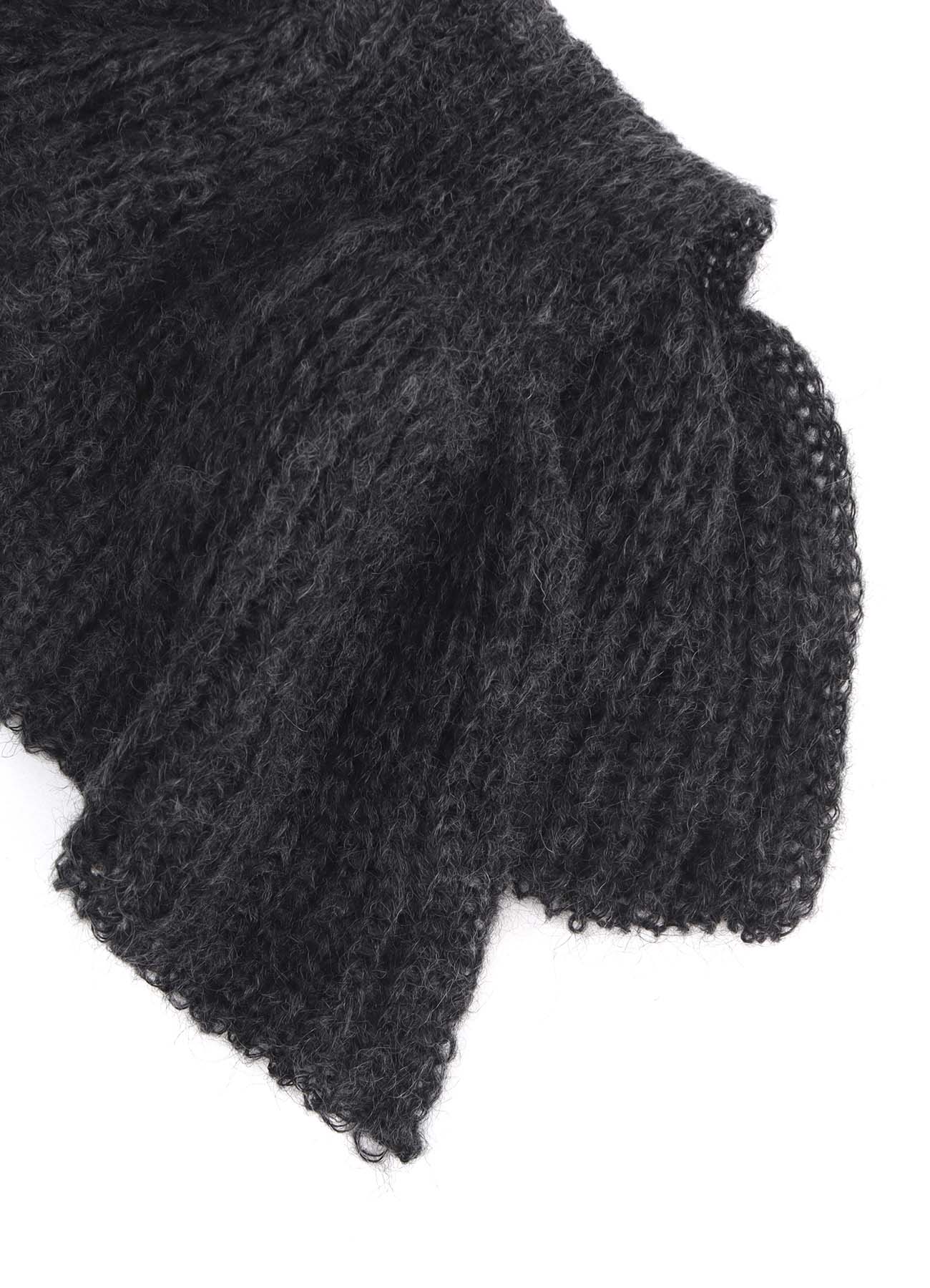 LOOSE TENTION RIB FLUFFY FRILLED SCARF