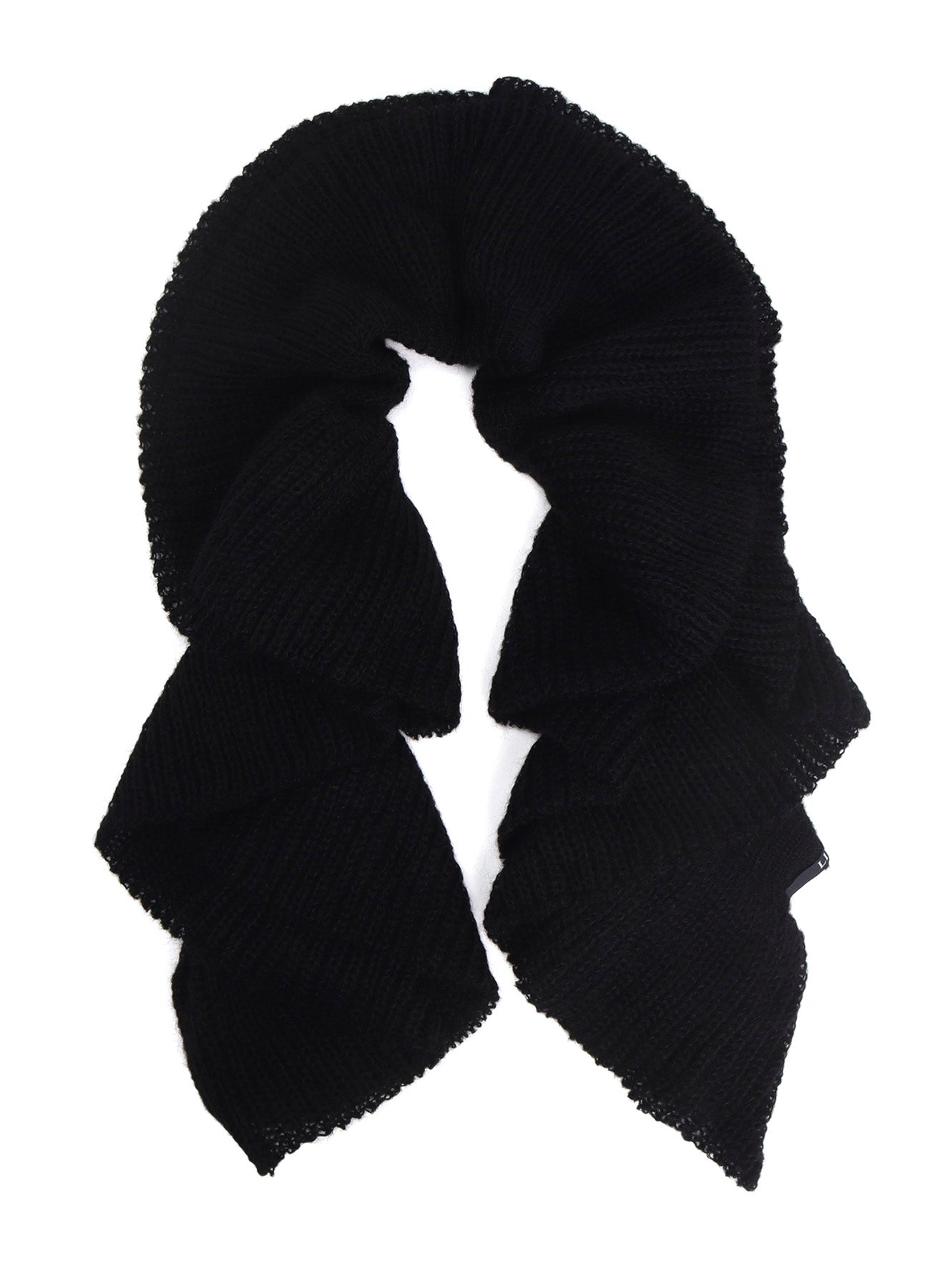 LOOSE TENTION RIB FLUFFY FRILLED SCARF