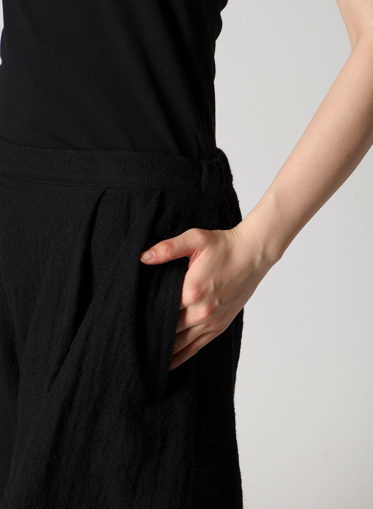WOOL GAUZE LEGGINGS ATTACHED PANTS
