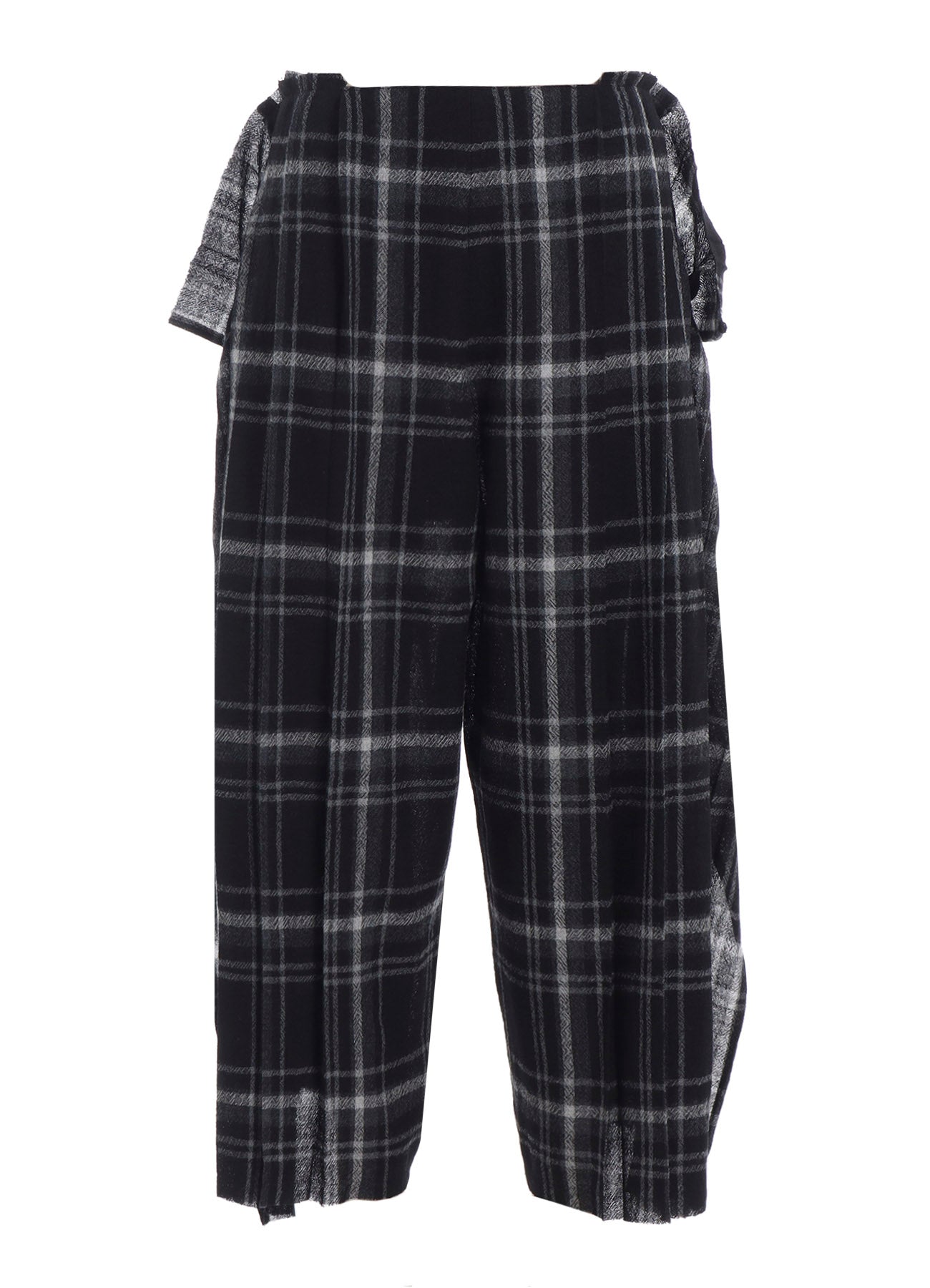 PLAID PATTERN PLEATS PANTS