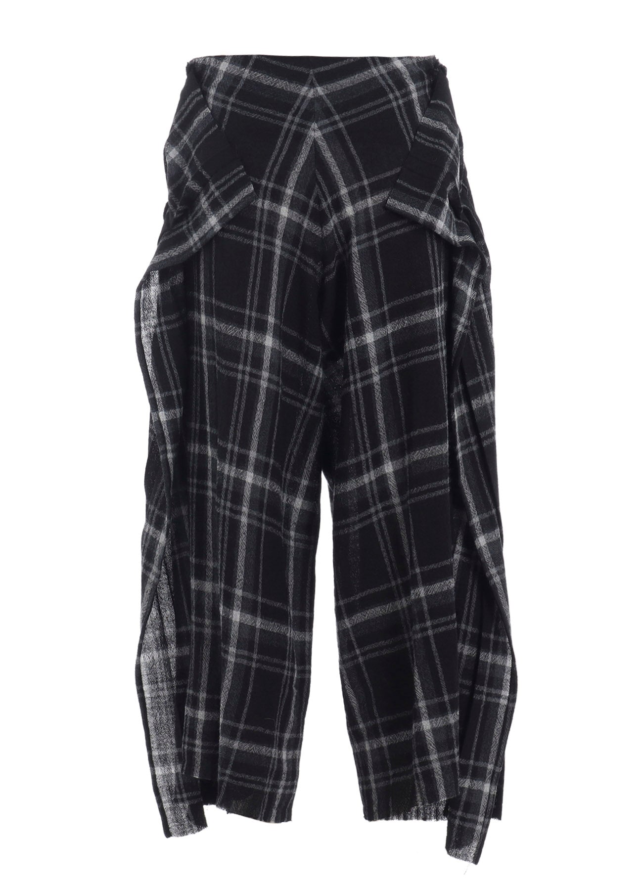 PLAID PATTERN PLEATS PANTS