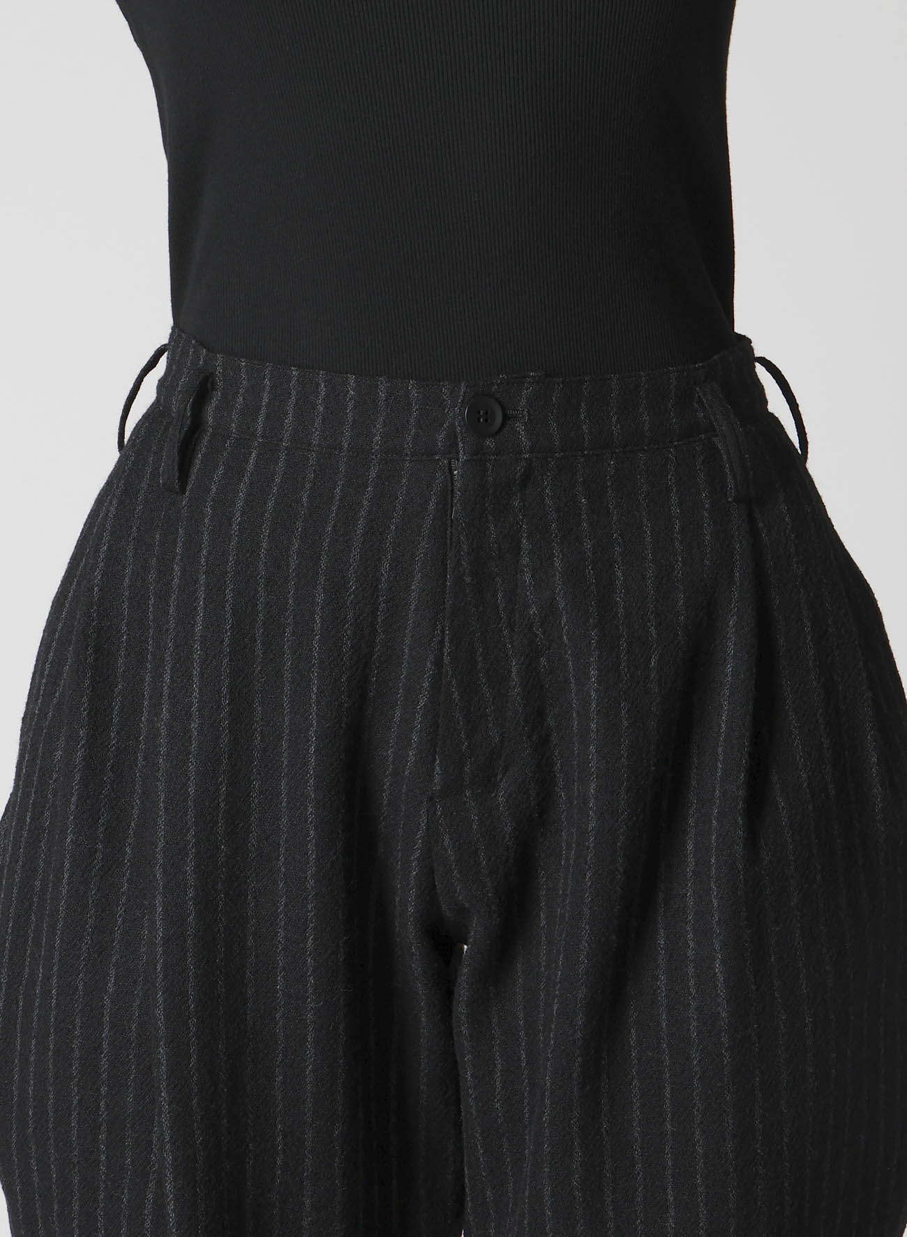 STRIPE GAUZE TUCK SLIM PNATS