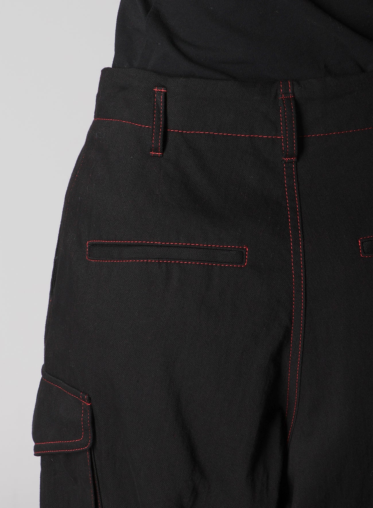 BLACK DENIM TAB PANTS
