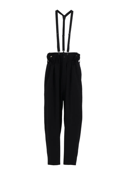 WOOL GABARDINE SUSPENDER PANTS