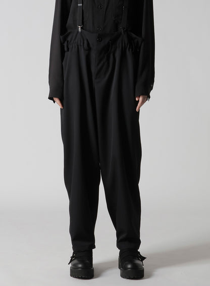 WOOL GABARDINE SUSPENDER PANTS