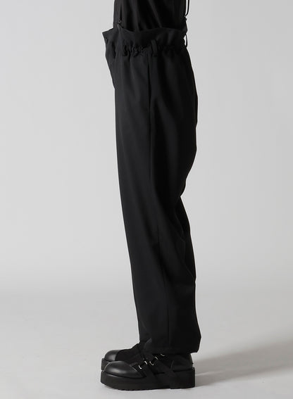 WOOL GABARDINE SUSPENDER PANTS