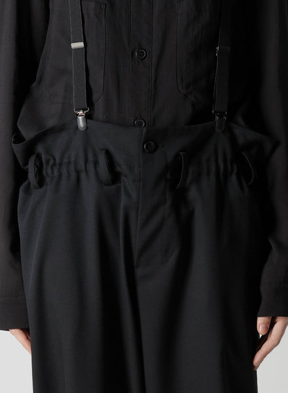 WOOL GABARDINE SUSPENDER PANTS