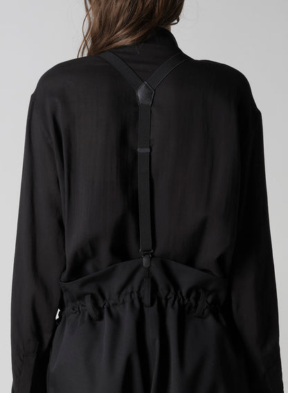 WOOL GABARDINE SUSPENDER PANTS