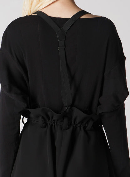 DOUBLE SATIN SUSPENDER PANTS