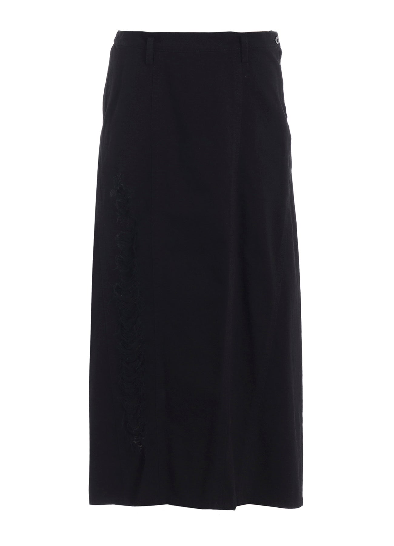 DAMEGED DENIM PANELED SKIRT
