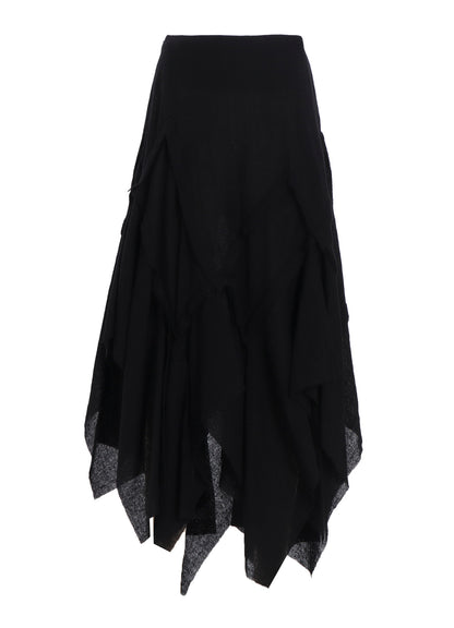WOOL GAUZE FRILLED SKIRT