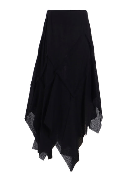 WOOL GAUZE FRILLED SKIRT