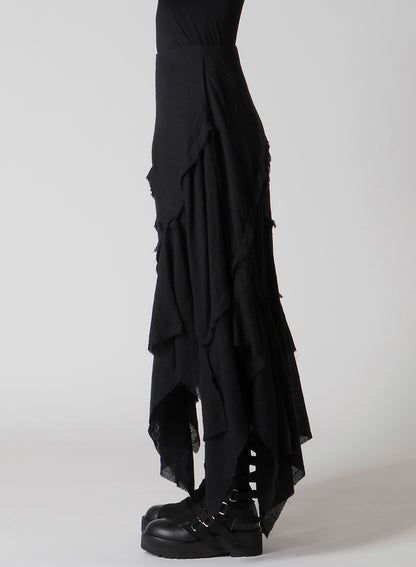 WOOL GAUZE FRILLED SKIRT
