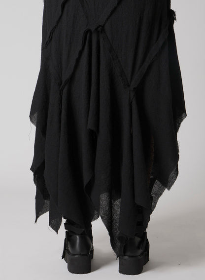 WOOL GAUZE FRILLED SKIRT