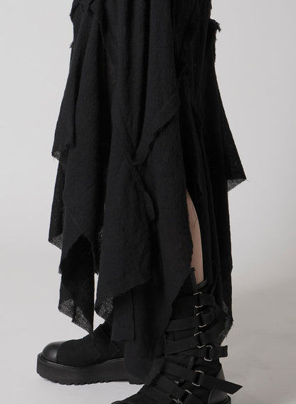 WOOL GAUZE FRILLED SKIRT