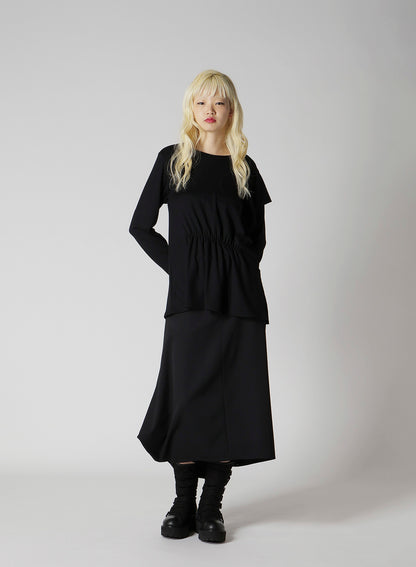 WOOL GABARDINE BOX SKIRT