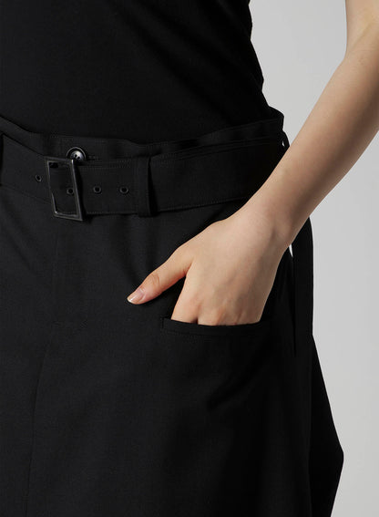 WOOL GABARDINE BOX SKIRT