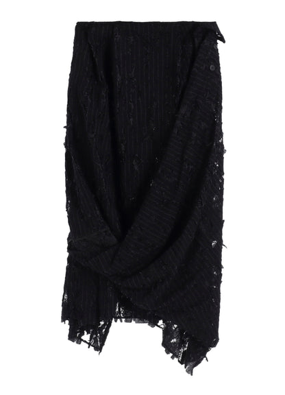 DAMEGED STRIPE TWIST SKIRT