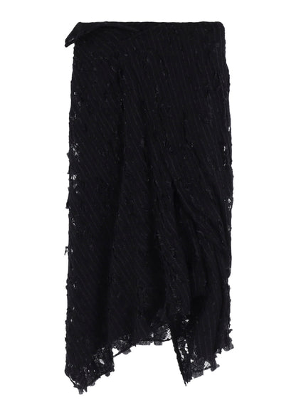 DAMEGED STRIPE TWIST SKIRT