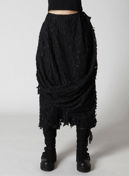 DAMEGED STRIPE TWIST SKIRT